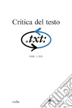 Critica del testo (2020) Vol. 23/1. E-book. Formato PDF ebook