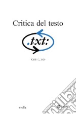 Critica del testo (2020) Vol. 23/2. E-book. Formato PDF ebook