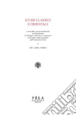 Studi Classici Orientalivol. LXV 2019- tomo I. E-book. Formato PDF ebook