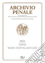 Archivio Penale 3/2022Rivista quadrimestrale di diritto, procedura e legislazione penale, speciale, europea e comparata. E-book. Formato PDF ebook