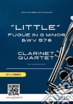 Clarinet Quartet &quot;Little&quot; Fugue in G minor (set of parts)intermediate level. E-book. Formato PDF ebook