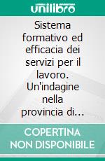 Sistema formativo ed efficacia dei servizi per il lavoro. Un'indagine nella provincia di Macerata. E-book. Formato PDF ebook