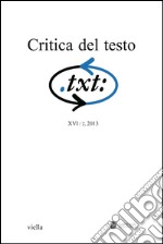 Critica del testo (2013) Vol. 16/2. E-book. Formato PDF ebook