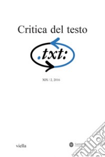 Critica del testo (2016) Vol. 19/2. E-book. Formato PDF ebook di Autori Vari