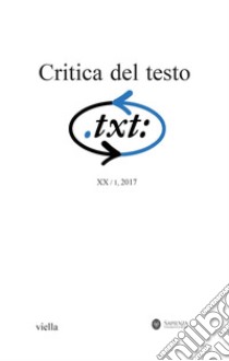 Critica del testo (2017) Vol. 20/1. E-book. Formato PDF ebook di Autori Vari