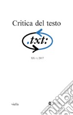 Critica del testo (2017) Vol. 20/1. E-book. Formato PDF ebook