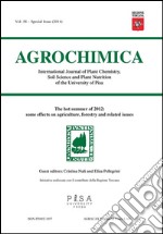 The hot summer of 2012:some effects on agriculture, forestry and related issue: Agrochimica. E-book. Formato PDF ebook