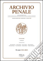 Archivio Penale 2/2015. E-book. Formato PDF