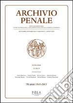 Archivio Penale 3/2015. E-book. Formato PDF ebook