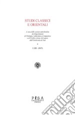 Studi Classici e Orientali LXIII 2017Anno LXIII. E-book. Formato PDF ebook