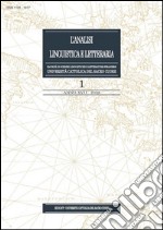 L&apos;Analisi Linguistica e Letteraria 2009-1. E-book. Formato PDF ebook