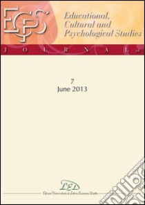 Journal of Educational, Cultural and Psychological Studies (ECPS Journal) No 7 (2013). E-book. Formato PDF ebook di AA. VV.