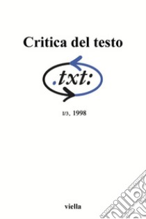 Critica del testo (1998) Vol. 1/3. E-book. Formato PDF ebook di Autori Vari