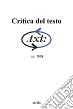 Critica del testo (1998) Vol. 1/3. E-book. Formato PDF ebook