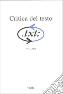 Critica del testo (2001) Vol. 4/2. E-book. Formato PDF ebook di Autori Vari