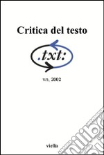 Critica del testo (2002) Vol. 5/3. E-book. Formato PDF ebook