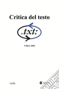 Critica del testo (2005) Vol. 8/3. E-book. Formato PDF ebook di Autori Vari