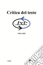 Critica del testo (2005) Vol. 8/3. E-book. Formato PDF ebook