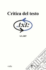 Critica del testo (2007) Vol. 10/2. E-book. Formato PDF ebook