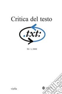 Critica del testo (2008) Vol. 11/3. E-book. Formato PDF ebook di Autori Vari