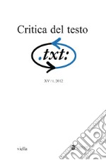 Critica del testo (2012) Vol. 15/1. E-book. Formato PDF ebook