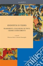 Identità di testo. Frammenti, collezioni di testi, glosse e rifacimenti. E-book. Formato PDF ebook