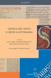 Critica del testo e critica letteraria. E-book. Formato PDF ebook di Claudio Leonardi