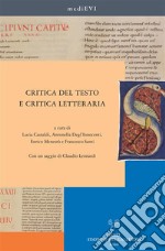 Critica del testo e critica letteraria. E-book. Formato PDF ebook