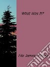 What Was It?. E-book. Formato EPUB ebook