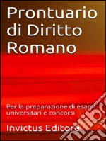 Prontuario di diritto romano. E-book. Formato EPUB ebook