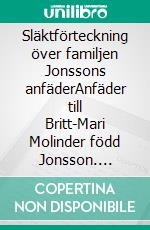 Släktförteckning över familjen Jonssons anfäderAnfäder till Britt-Mari Molinder född Jonsson. E-book. Formato EPUB ebook