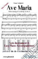 Ave Maria (Schubert) - Solo &amp; Easy Piano (key F)&quot;Ellens Gesang III&quot; D. 839 Op. 52 No. 6. E-book. Formato PDF ebook