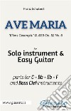 Solo instrument & Easy Guitar "Ave Maria" by Schubert"Ellens Gesang III" D. 839 Op. 52 No. 6. E-book. Formato PDF ebook di Franz Schubert