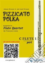 Flute 1 part of &quot;Pizzicato Polka&quot; Flute Quartet sheet musicfor intermediate player. E-book. Formato EPUB ebook