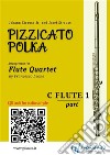 Flute 1 part of &quot;Pizzicato Polka&quot; Flute Quartet sheet musicfor intermediate player. E-book. Formato EPUB ebook