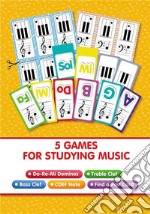 5 Games for Studying MusicTreble Clef, Bass Clef, Do-Re-Mi Dominos, CDEF Note, Find a Pair Cards. E-book. Formato EPUB ebook