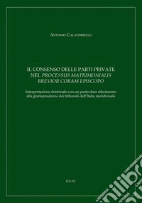 Il consenso delle parti private nel processus matrimonialis brevior coram episcopo: Interpretazione dottrinale con un particolare riferimento alla giurisprudenza dei tribunali dell’Italia meridionale. E-book. Formato EPUB ebook