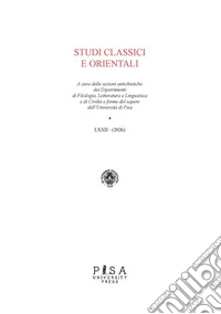 Studi classici orientali 2026vol. LXXII. E-book. Formato PDF ebook
