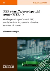 PEF e tariffe/corrispettivi 2026 (MTR-3). E-book. Formato PDF ebook