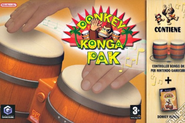 Donkey Konga Pak + bongo controller DK videogame di G.CUBE
