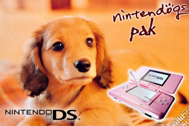 Nintendo DS - Rosa +Nintendogs Dachshund videogame di NDS