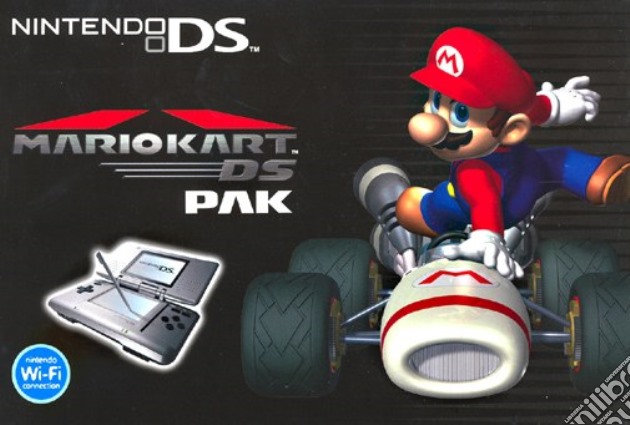 Nintendo DS - Silver + Mario Kart videogame di NDS