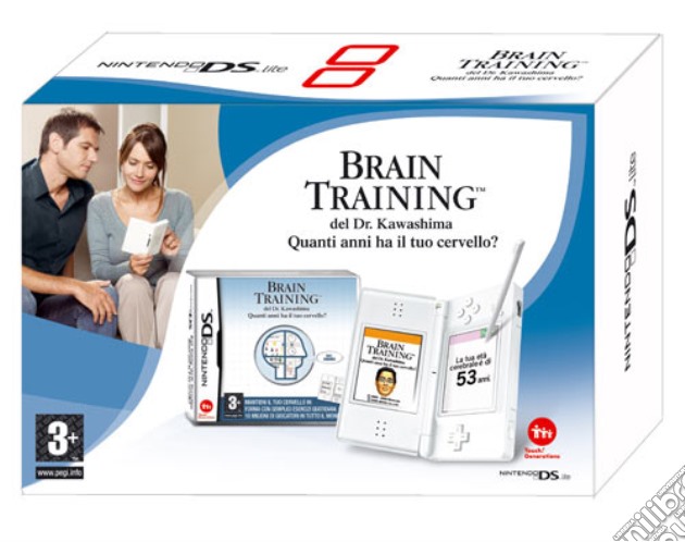 Nintendo DS Lite - Bianco + Brain Train videogame di NDS