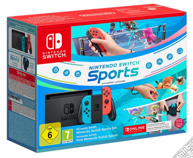 NINTENDO Switch Joy-Con Rosso & Blu Neon 1.1 + Switch Sports videogame di ACC