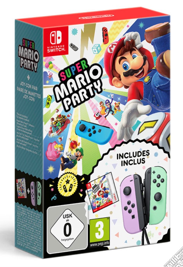 Super Mario Party DLC + Set 2 Joy-Con Viola & Verde Pastello videogame di SWITCH