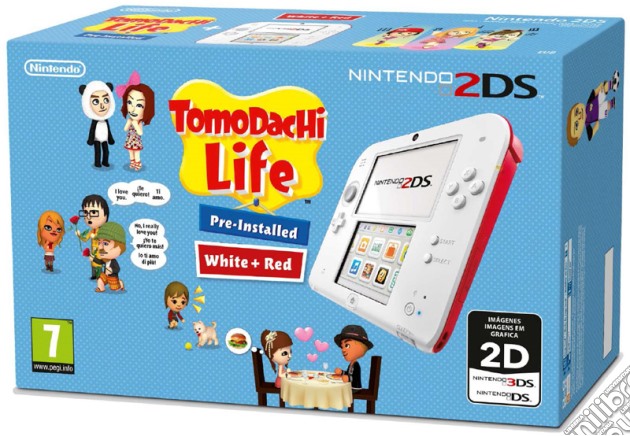 Nintendo 2DS Bianco+Rosso+Tomodachi Life videogame di ACC