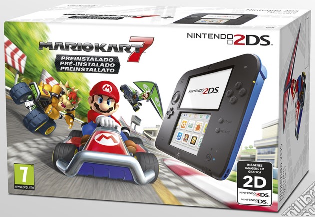 Nintendo 2DS HW Nero+Blu+ Mario Kart 7 videogame di ACC