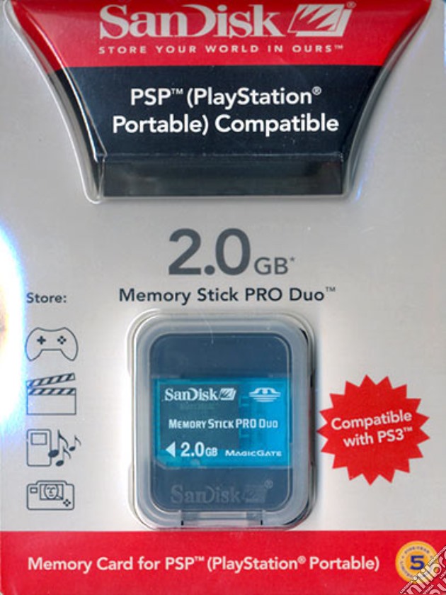Sandisk Memory Stick Pro Duo Gaming 2GB videogame di PSP