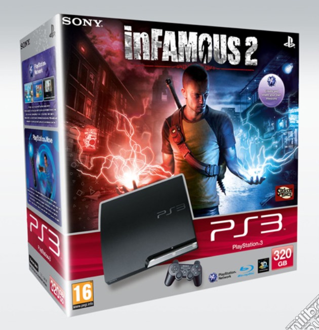 Playstation 3 320 GB + Infamous 2 videogame di PS3