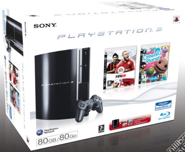 Playstation 3 80 Gb + Fifa 09 + LittleBP videogame di PS3